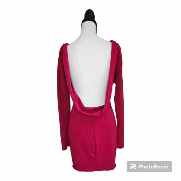 NWT Katie May Glisten Open Back Long Sleeve Dress Ruby Size M - Picture 5 of 13